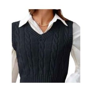 SHEIN cropped navy sweater vest in size small